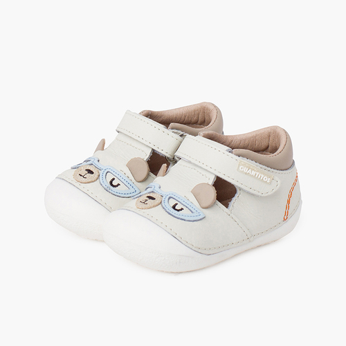 Teddy bear first steps flexible sole sandals Sky Blue