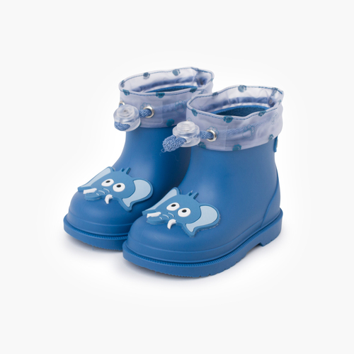 Adjustable neck elephant rain boots Blue