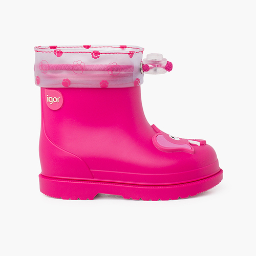 Adjustable neck elephant rain boots Fuchsia