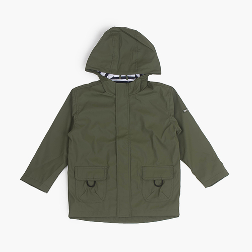 Boys raincoat with zip closure pockets Khaki