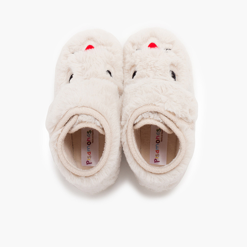  Soft fur bunny slippers Off-White