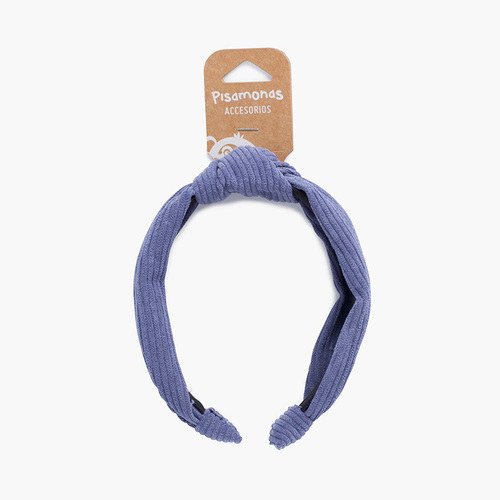 Corduroy knot headband Blue Klein
