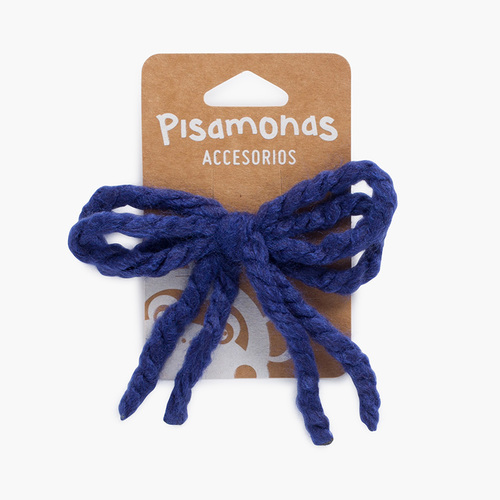 Girls' wool lace scrunchie Navy Blue
