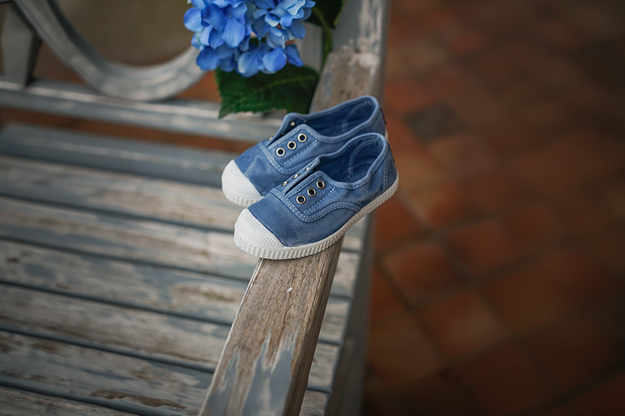 Worn Effect Canvas Trainers Without Laces