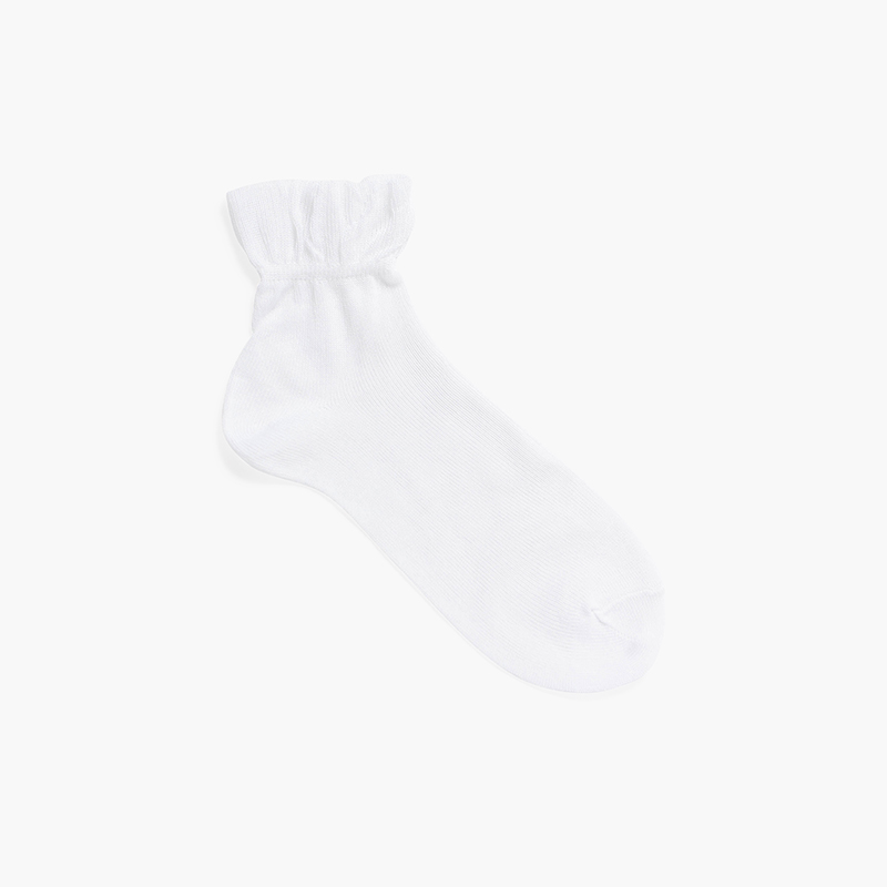 Ankle socks tulle cuff ceremony  White