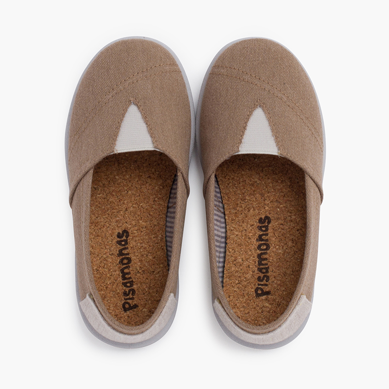 Canvas trainers with elastic and heel detail Land