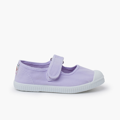 Rubber Toe Mary Janes hook-and-loop Closure Lavanda Pastel