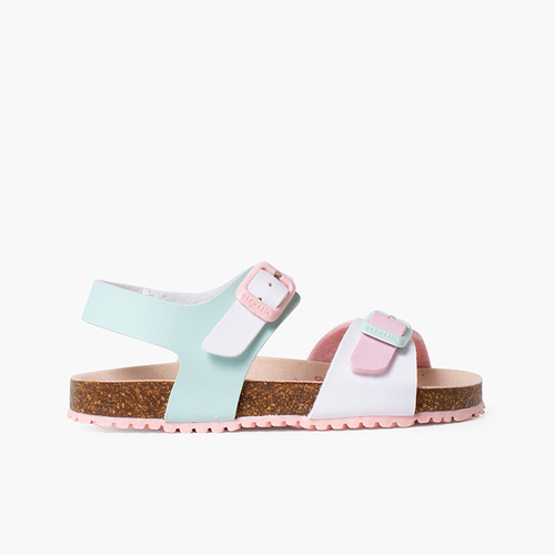 Girl's Multicolour Bio Sandals with Double Buckle Multicolor