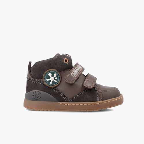Biomecanics leather trainers with hook-and-loop fastener Brown