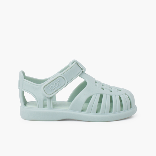 Tobby solid jelly sandals with riptape Mint