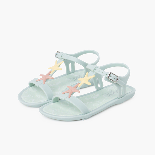 Tricia jelly sandals with stars in dusty colours Mint