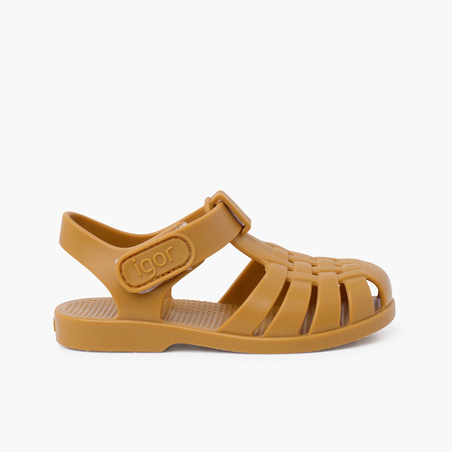 Children's Jelly Sandals Powdered Colours Mustard