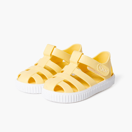 Sneakers-style jelly sandals wit riptape Vanilla