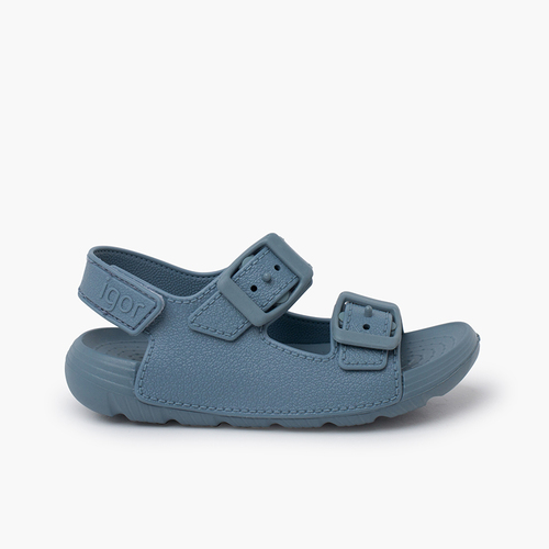 Double Buckle Sandals with Eva Sole Colours and riptape Ocean