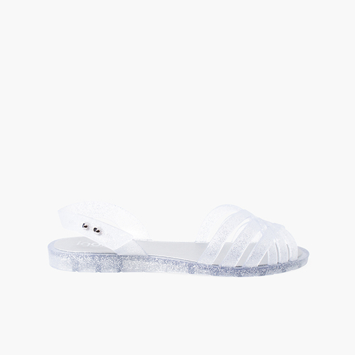 Women's glitter jelly sandals Silver