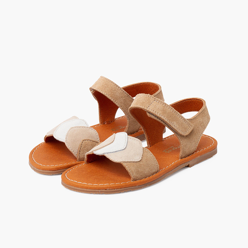 Suede sandals with multicoloured strap and riptape Sand