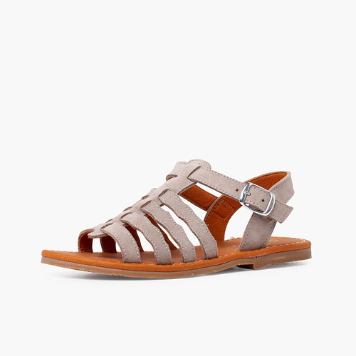 Gladiator suede sandals with buckle closure Pearl