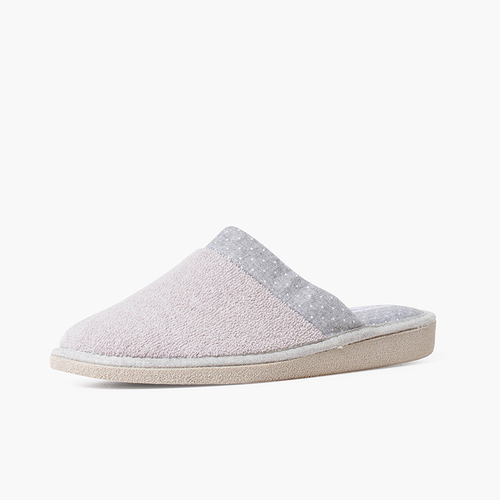 Towel house clogs with polka dots Grey