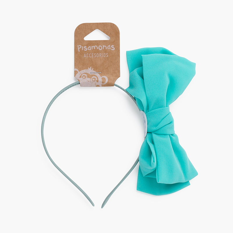 Fine double chiffon bow headband Mint Green