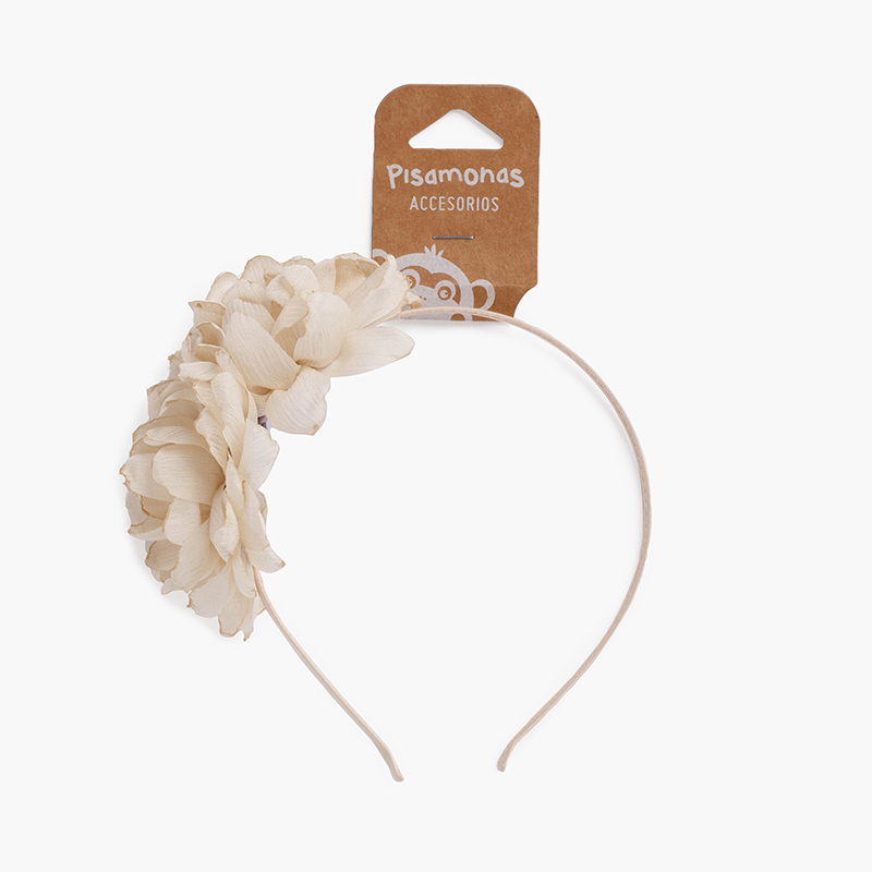 Fine flower headband Off-White
