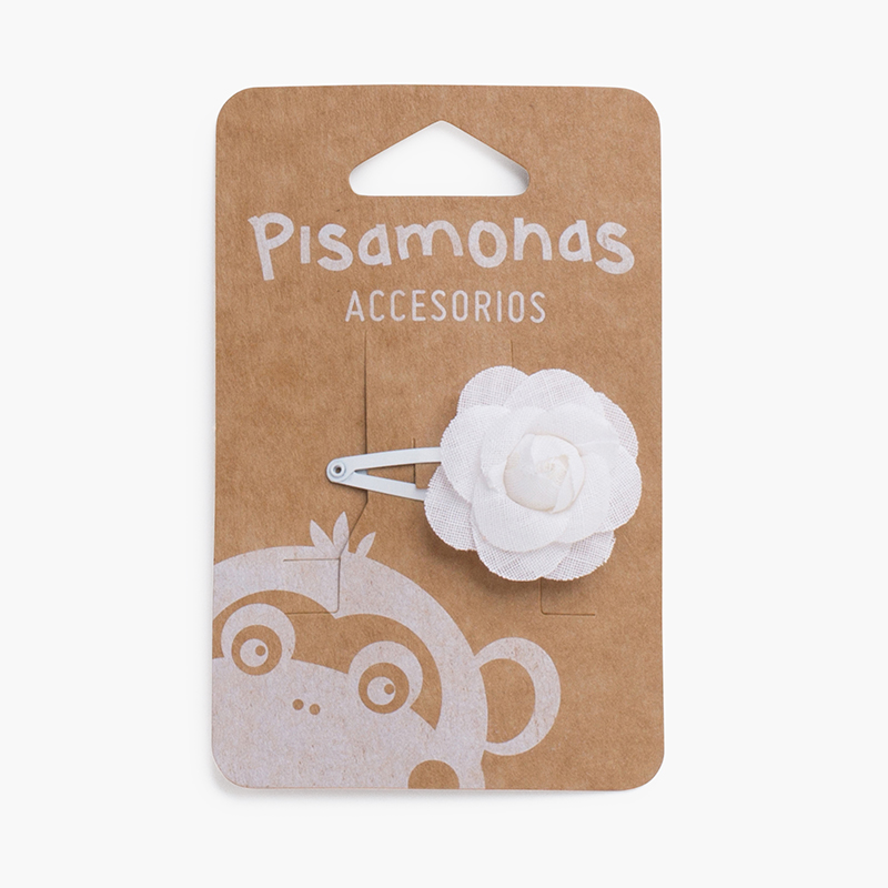 Camellia frog clip hairpin White