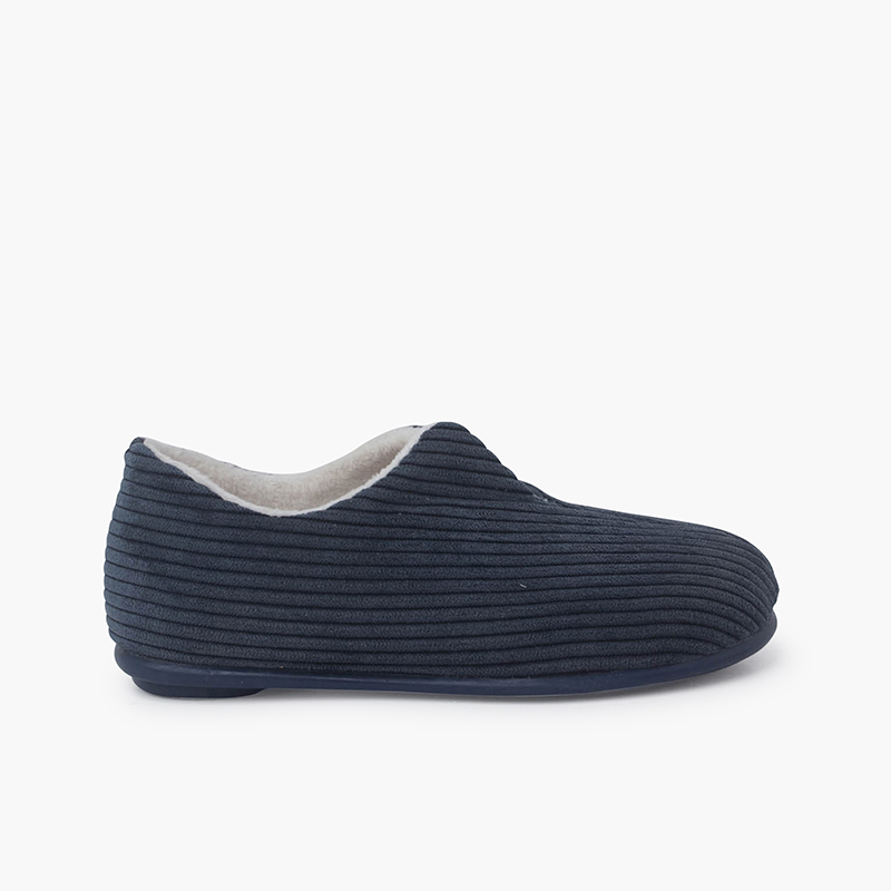 Corduroy Babouche Slippers Blue