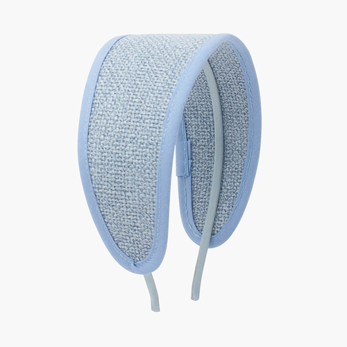 Wide raffia bonnet headband Light Blue