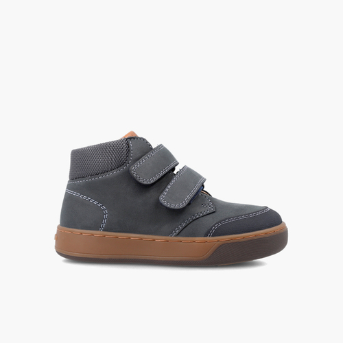 Garvalín leather ankle boot with hook-and-loop closure Navy Blue