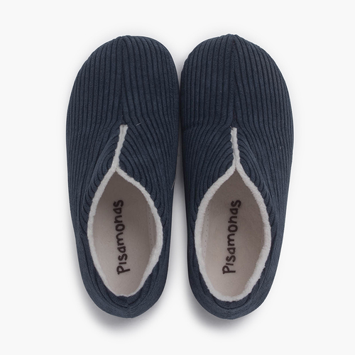 Zapatillas Casa Tipo Babuchas de Pana Blue