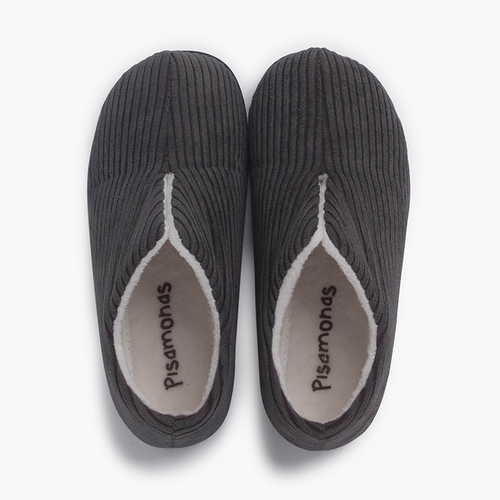 Zapatillas Casa Tipo Babuchas de Pana Grey