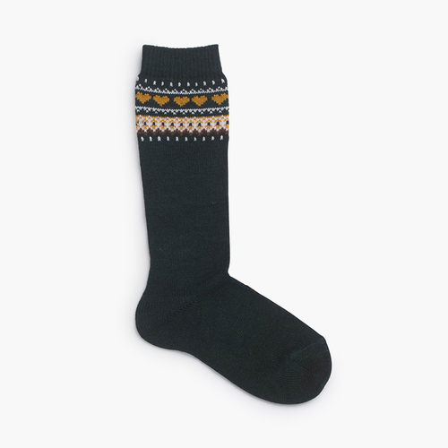 Greca Hearts Socks Green