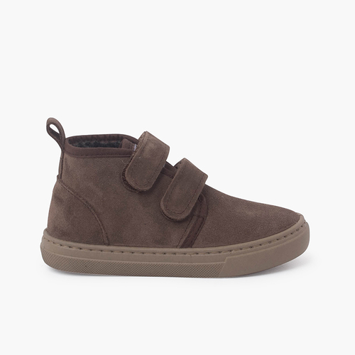 Winter Boots Double Adhesive Strap Light Brown