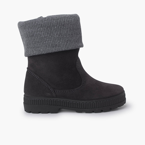Children's Wool Collar Boots Grey