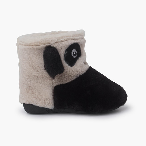 Panda Children's House Slippers Black and White