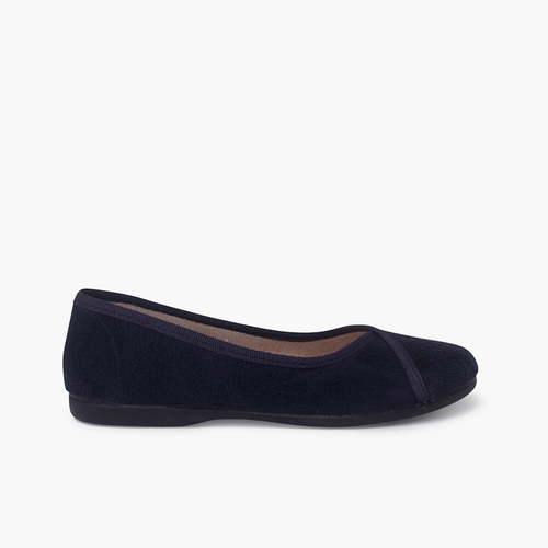 Bamara ballerina flats with crossover edging Navy Blue
