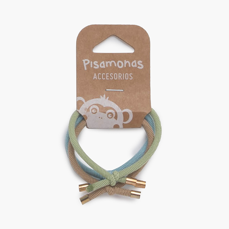 Plain hair elastic bands Blue/Beige/Green