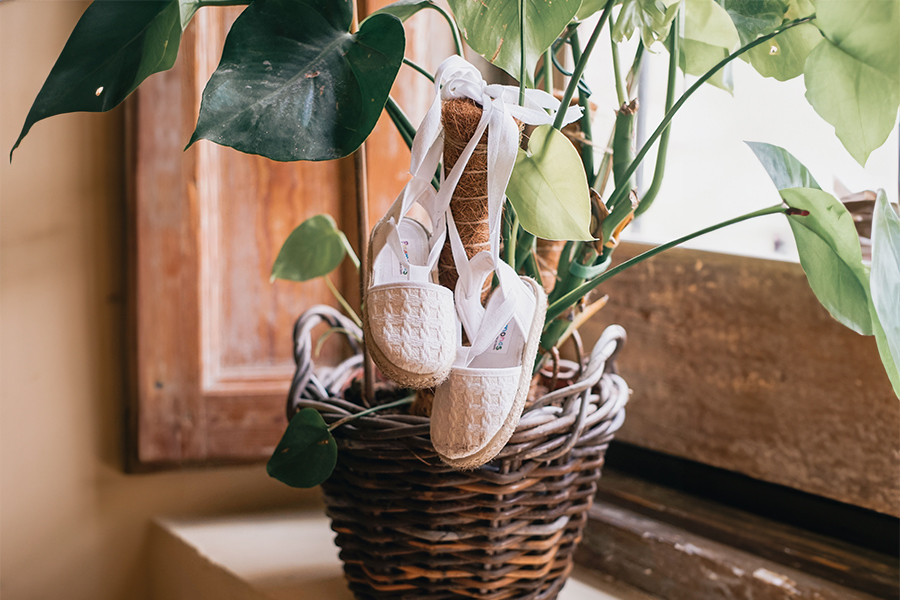 Espadrilles braided effect ribbons