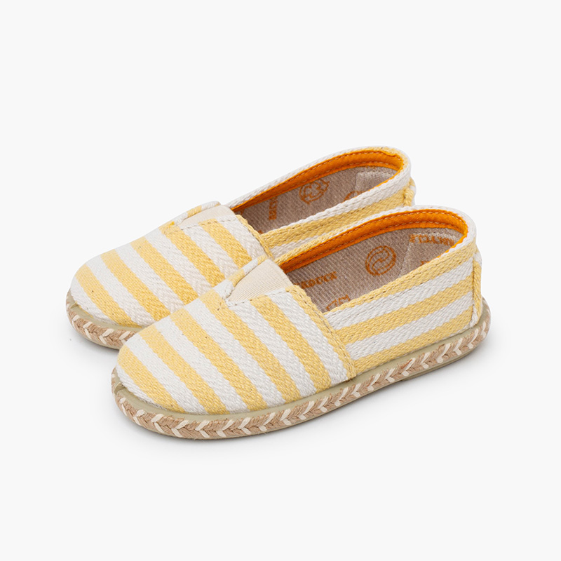 Camping-style striped espadrilles elastic band Yellow