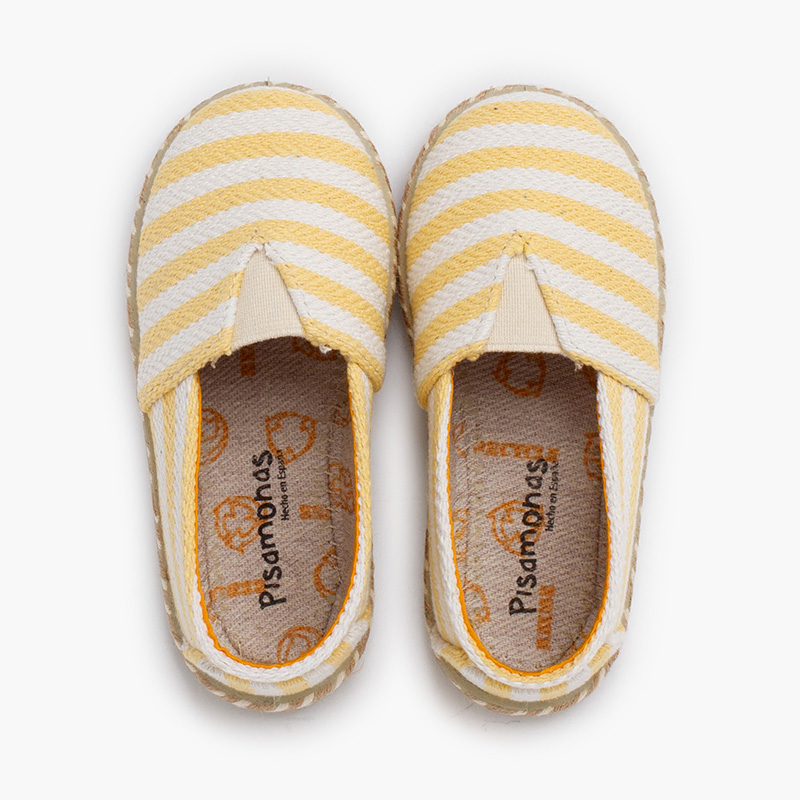 Camping-style striped espadrilles elastic band Yellow