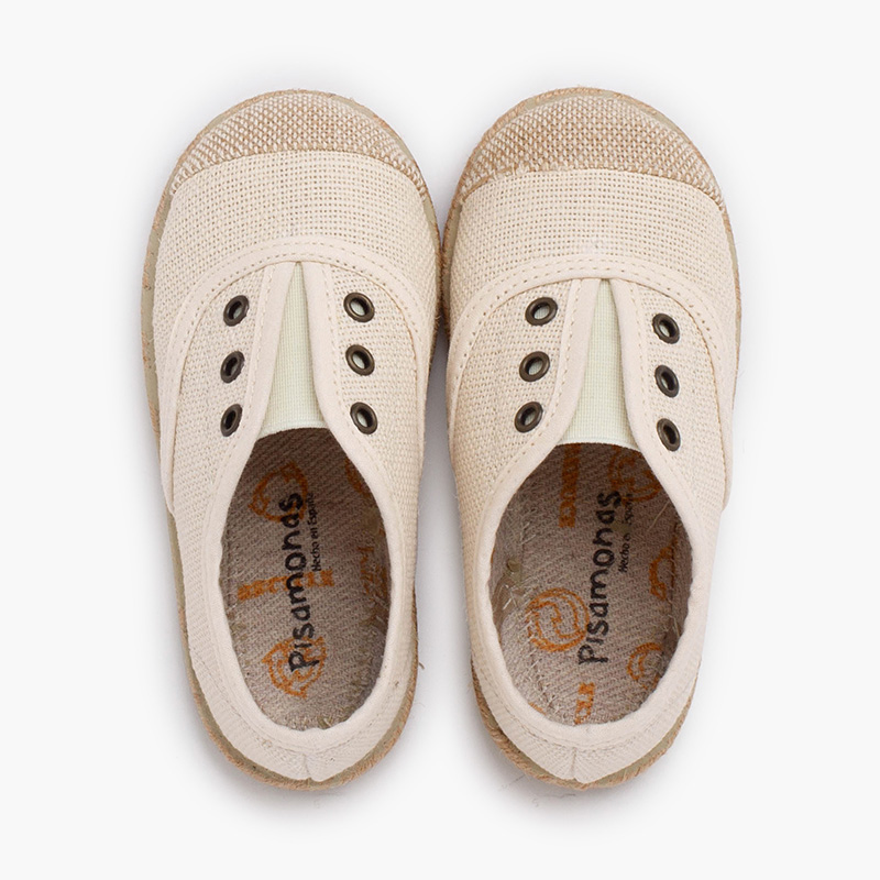Linen trainers without laces jute toecap Off-White