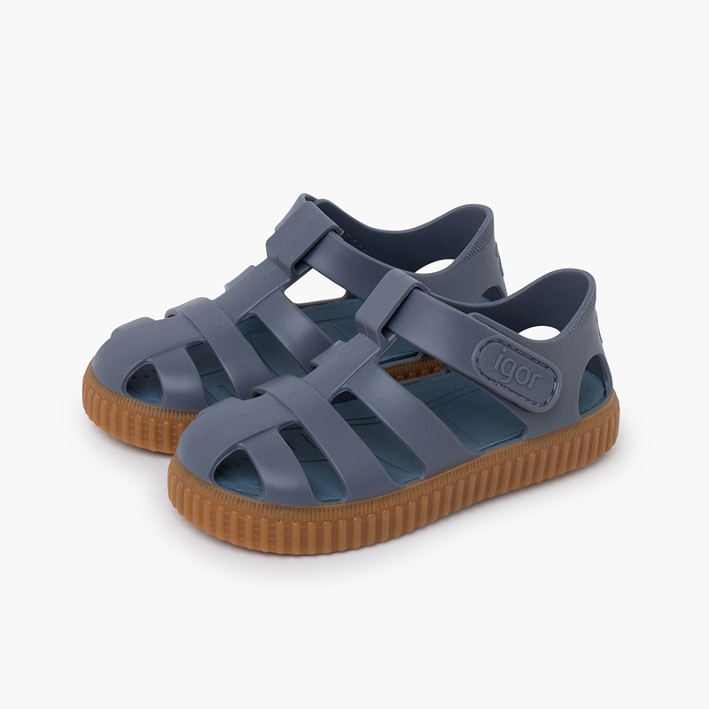 Jelly sandals caramel sole trainers style Blue