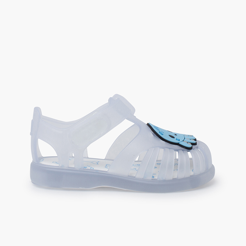 Octopus jelly sandals hook-and-loop fastener Blue