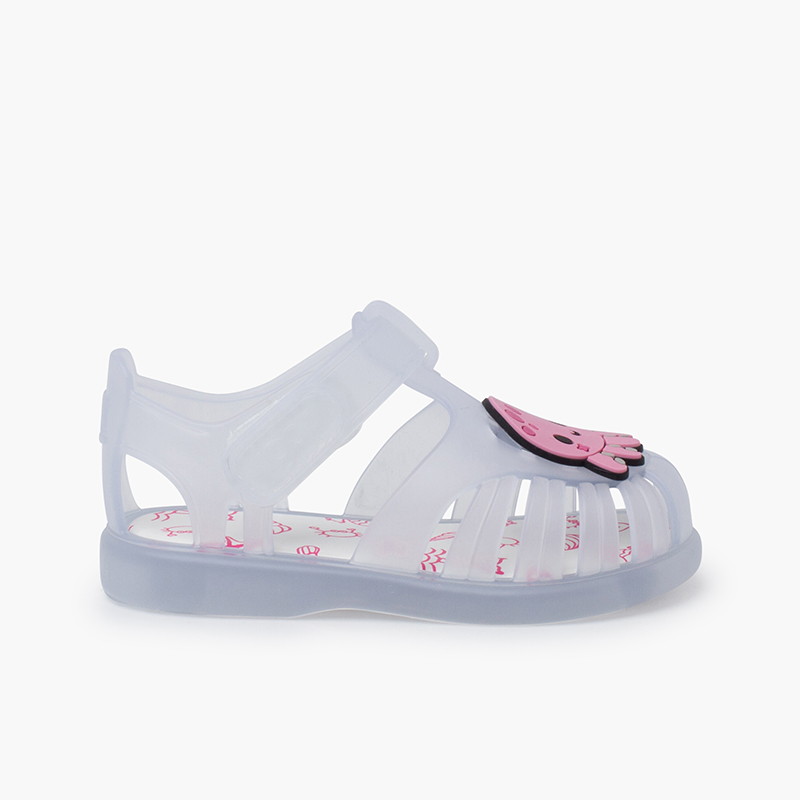 Octopus jelly sandals hook-and-loop fastener Pink