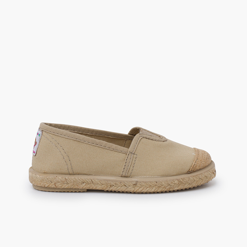 Central elastic espadrilles jute toecap Beige