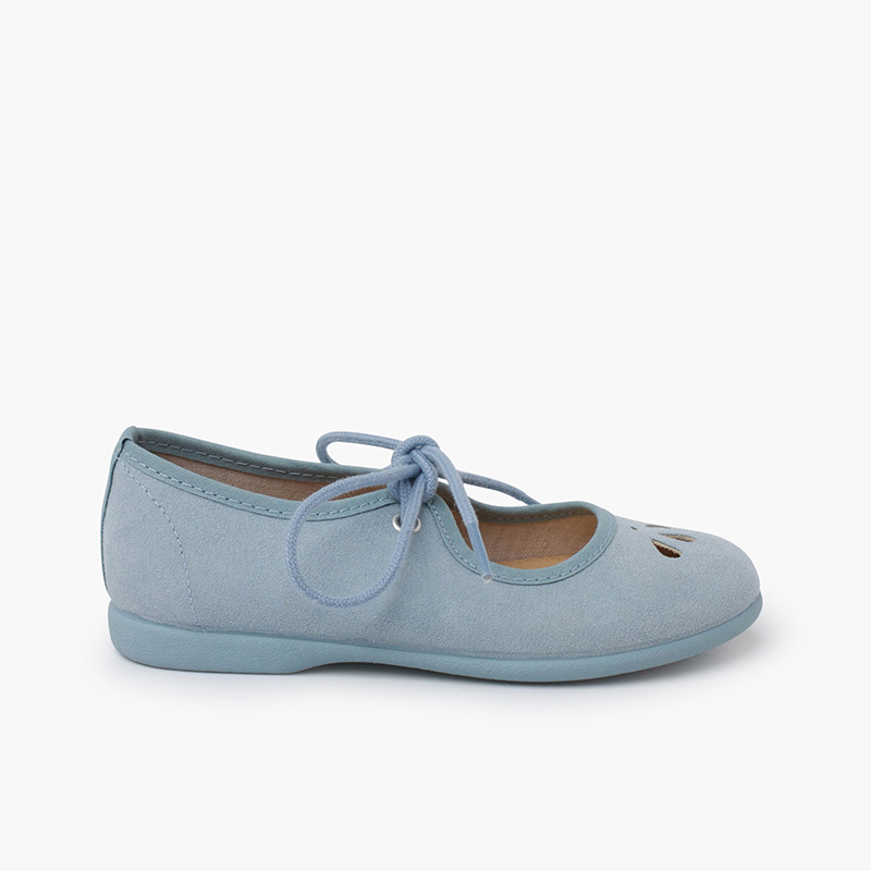 Mary Janes fine lace die cut design Pastel Blue