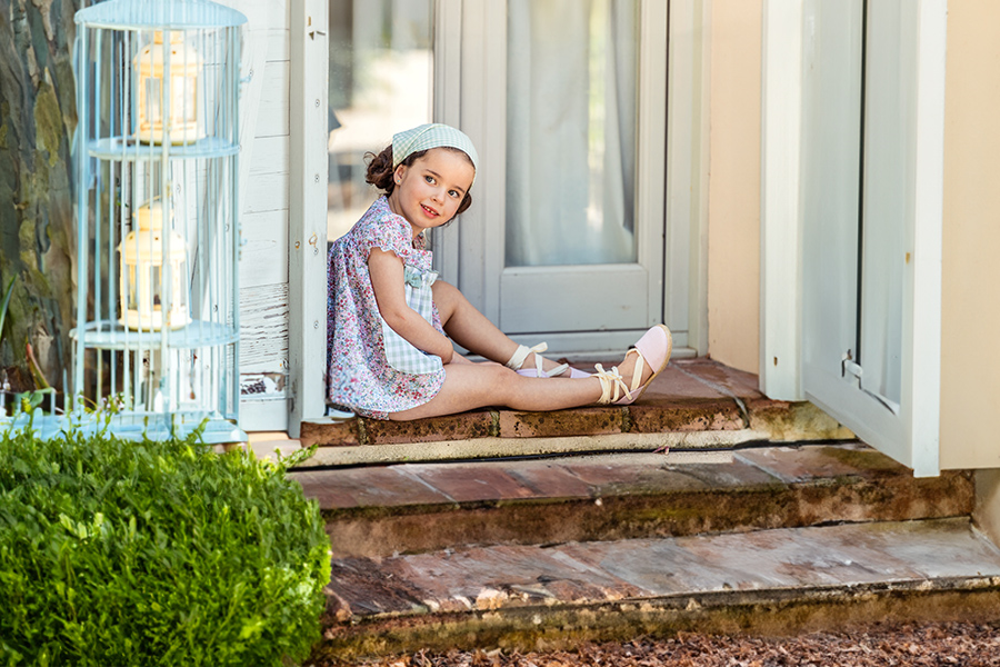 Girls espadrilles ecru ribbons