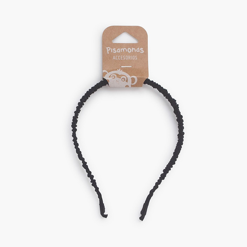 Thin Ruffled Headband Black