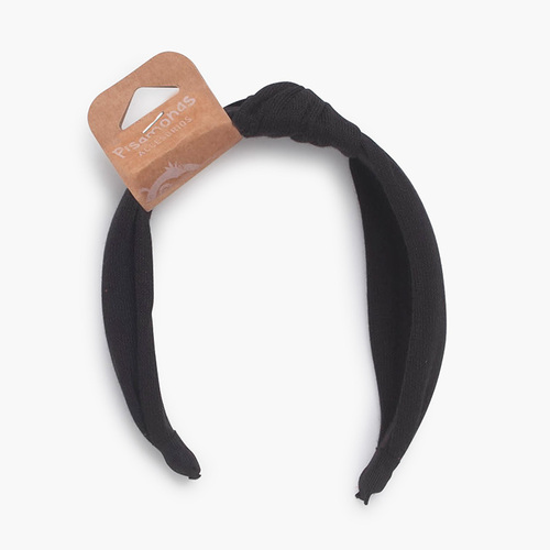 Wide Knotted Headband Black