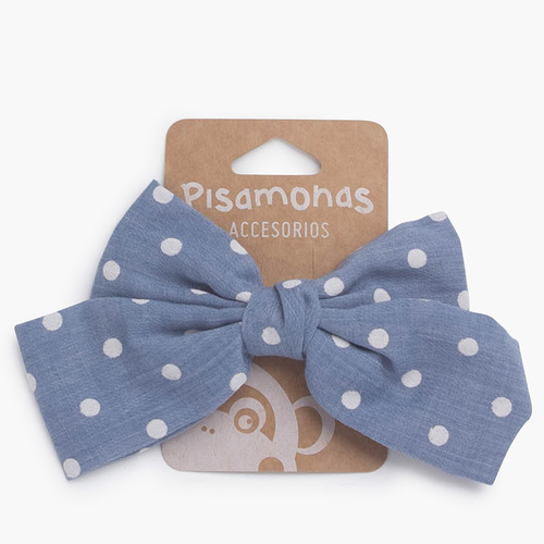 Polka dot duck bill clip Blue Klein
