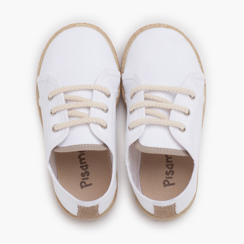 Canvas lace-up trainers espadrille style Snow White